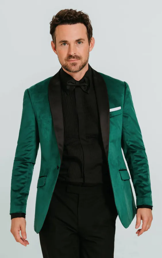 Jackett, Slim-Fit, Dunkelgrün, Samt Jackett, Slim-Fit, Dunkelgrün, Samt