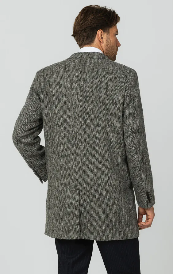 Harris Tweed Mantel, Grau Fischgrätenmuster - photo 6