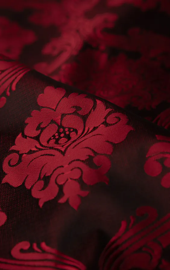 Rotes Jacquard-Einstecktuch, Barockmuster - photo 2