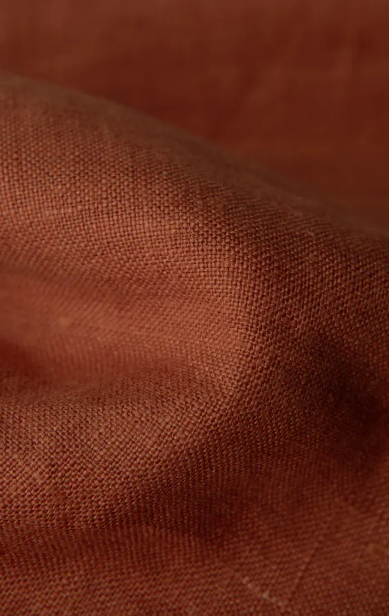 Gebranntes Orange Anzughose aus reinem Leinen - photo 3