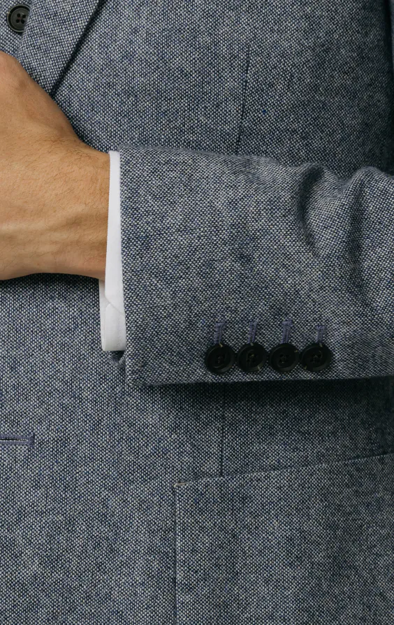 Blau Donegal Tweed 3-Telig Anzug - photo 1 Blau Donegal Tweed 3-Telig Anzug - photo 1