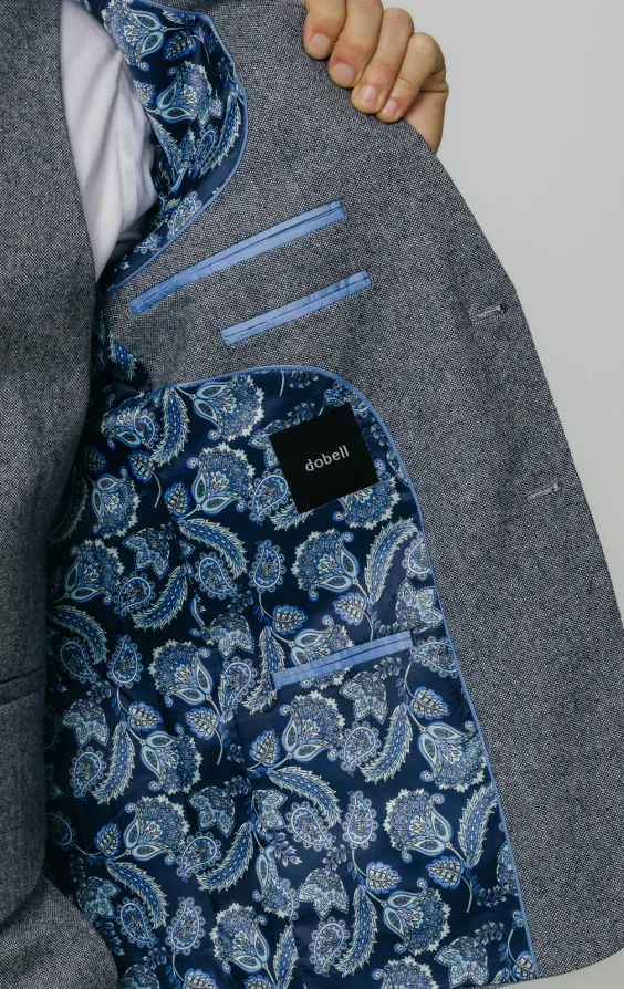 Blau Donegal Tweed 3-Telig Anzug - photo 4 Blau Donegal Tweed 3-Telig Anzug - photo 4