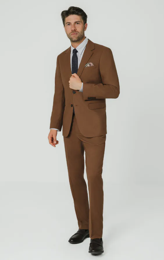Mittelbraun Twill Anzug Jackett - photo 1