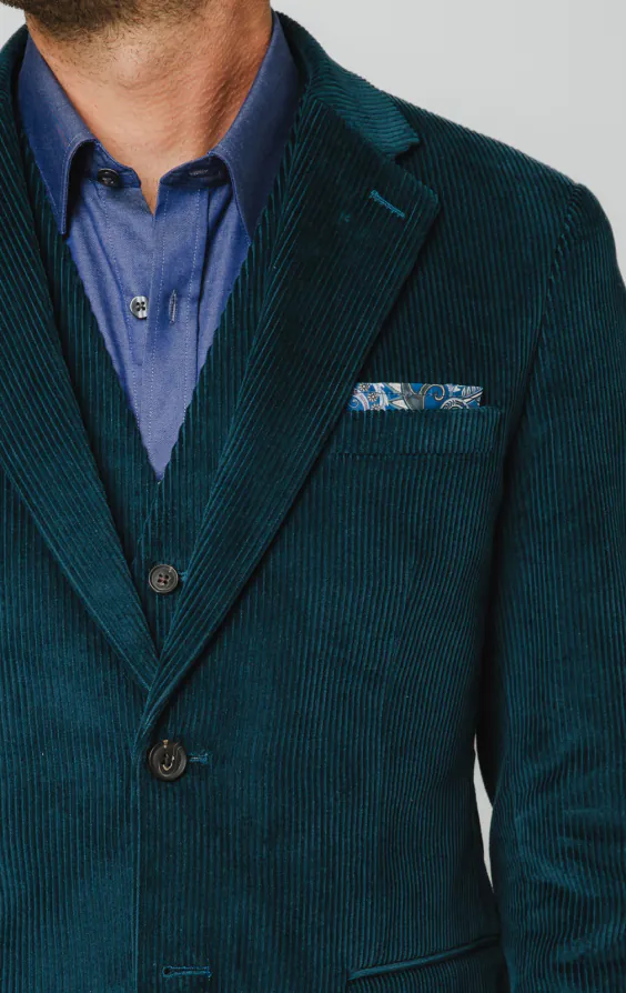 Teal 3-Teilig Cordanzug - photo 3