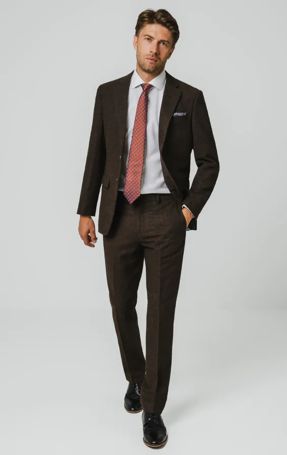 Dunkelbraun Donegal Tweed Anzug - photo 1 Dunkelbraun Donegal Tweed Anzug - photo 1