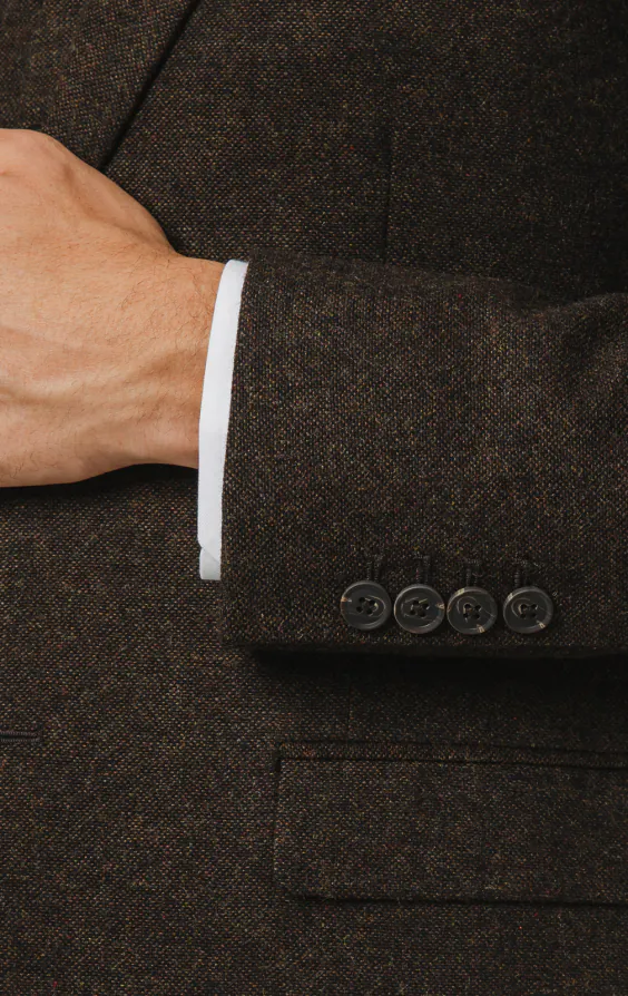 Dunkelbraun Donegal Tweed 3-Telig Anzug - photo 2 Dunkelbraun Donegal Tweed 3-Telig Anzug - photo 2