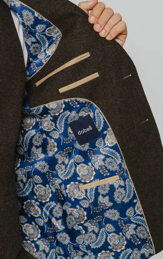 Dunkelbraun Donegal Tweed 3-Telig Anzug - photo 4 Dunkelbraun Donegal Tweed 3-Telig Anzug - photo 4
