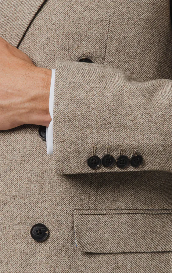 Kamelbraun Twill Tweed 3-Teilig Anzug - photo 2 Kamelbraun Twill Tweed 3-Teilig Anzug - photo 2