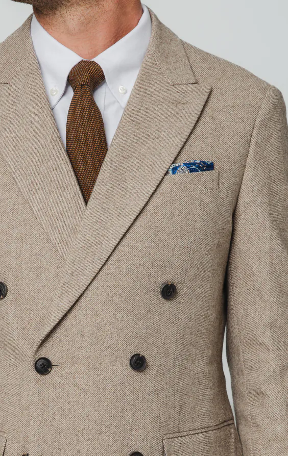 Kamelbraun Twill Tweed 3-Teilig Anzug - photo 3 Kamelbraun Twill Tweed 3-Teilig Anzug - photo 3