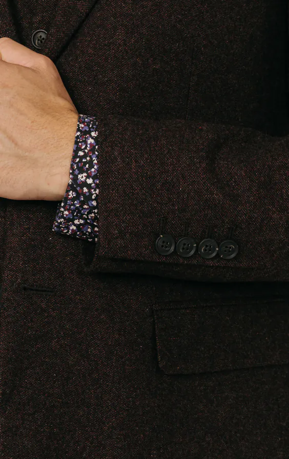 Donegal Tweed 3-Teilig Anzug Weinrot - photo 2