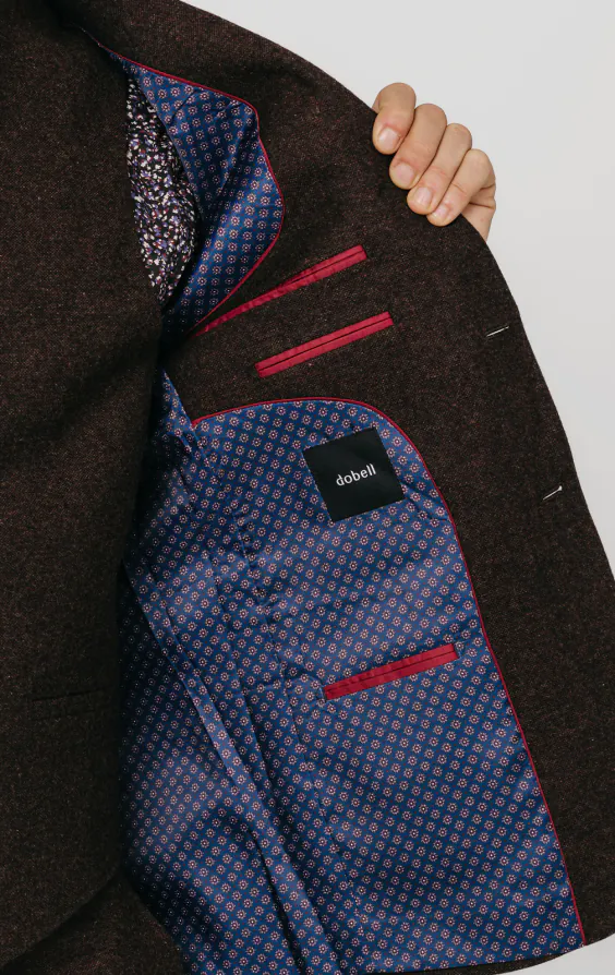Donegal Tweed 3-Teilig Anzug Weinrot - photo 4