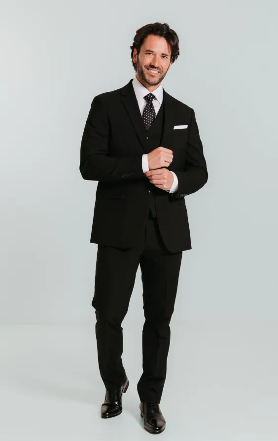 Anzug, Schwarz, Slim-Fit, 3-Teilig - photo 1 Anzug, Schwarz, Slim-Fit, 3-Teilig - photo 1