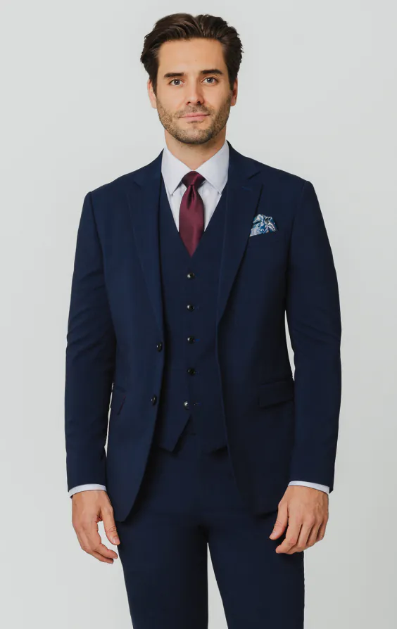 Anzug, Blau, Slim-Fit, 3-Teilig Anzug, Blau, Slim-Fit, 3-Teilig