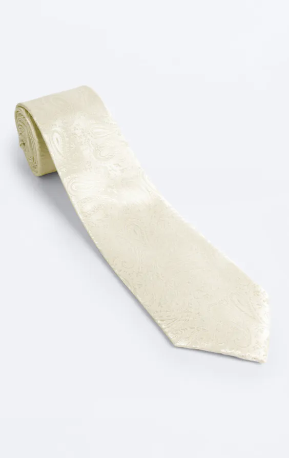 Cremefarbene Paisley-Krawatte - photo 2 Cremefarbene Paisley-Krawatte - photo 2