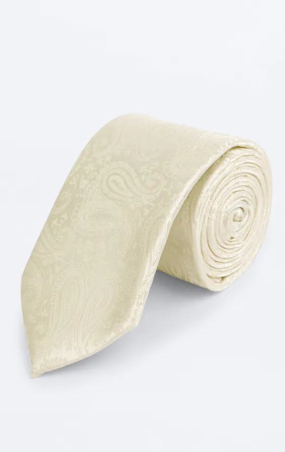 Cremefarbene Paisley-Krawatte Cremefarbene Paisley-Krawatte