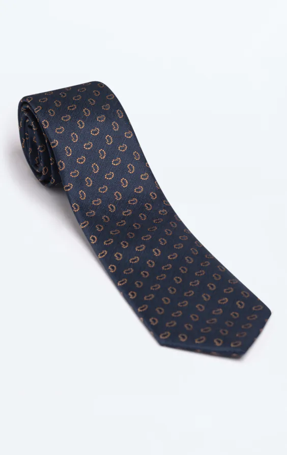Marineblau Paisley-Muster Krawatte - photo 2 Marineblau Paisley-Muster Krawatte - photo 2