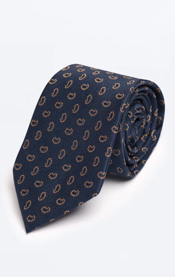 Marineblau Paisley-Muster Krawatte Marineblau Paisley-Muster Krawatte
