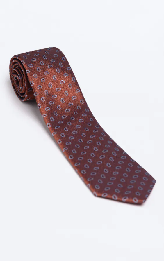 Rostbraun Paisley-Muster Krawatte - photo 2 Rostbraun Paisley-Muster Krawatte - photo 2