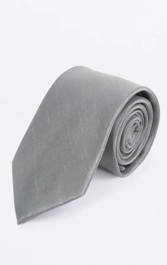 Krawatte, Dupion-Optik, silber Krawatte, Dupion-Optik, silber