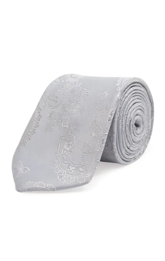 Dobell Krawatte, für Jungen, Paisley, Silber