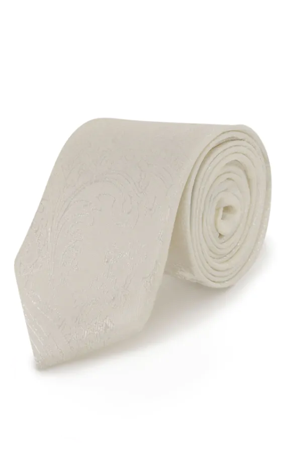 Dobell Pearl Elfenbein Paisley Plastron für Jungen Dobell Pearl Elfenbein Paisley Plastron für Jungen