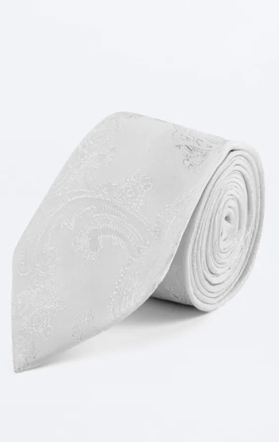 Dobell Krawatte, Paisley, Weiß