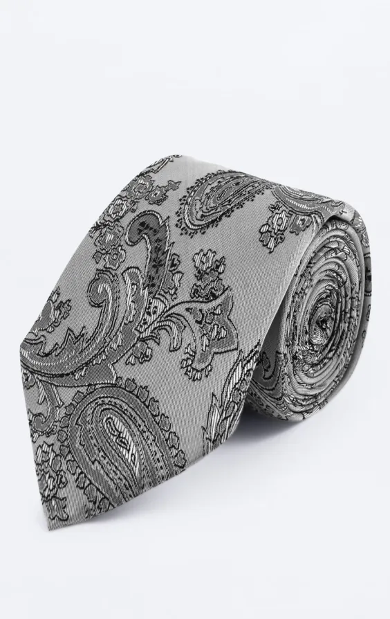 Dobell Krawatte, Paisley, Grau