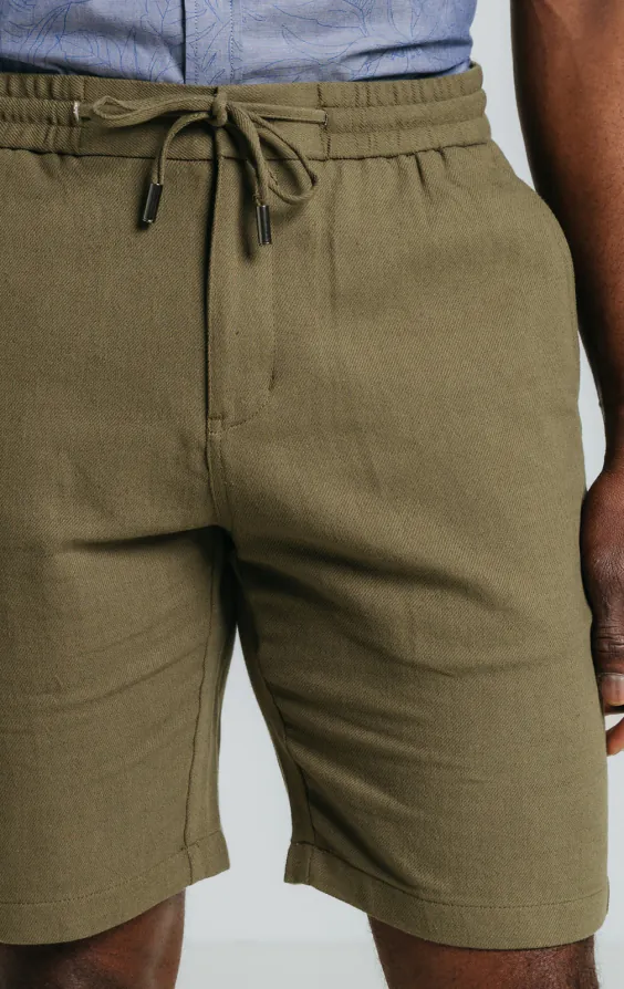 Grün Shorts aus Leinen-Twill - photo 2