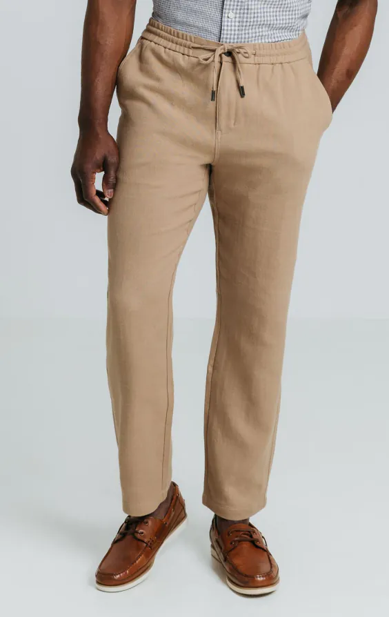 Hellbraune Hose aus Leinen-Twill - photo 1