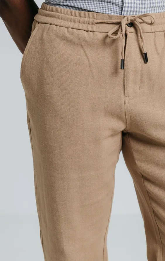 Hellbraune Hose aus Leinen-Twill - photo 2