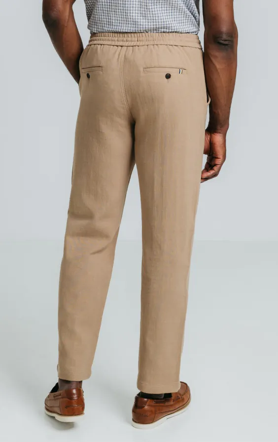 Hellbraune Hose aus Leinen-Twill - photo 3
