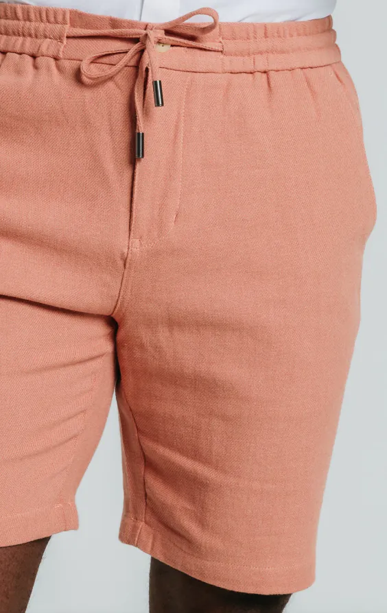 Korallenrote Shorts aus Leinentwill - photo 2