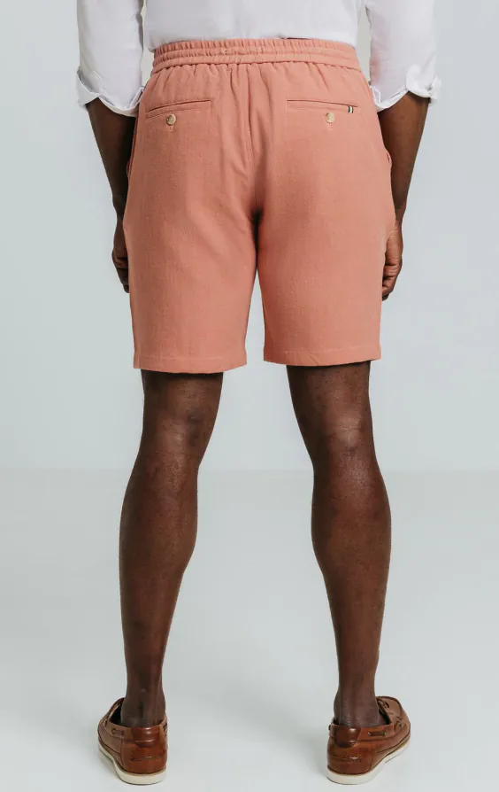 Korallenrote Shorts aus Leinentwill - photo 3