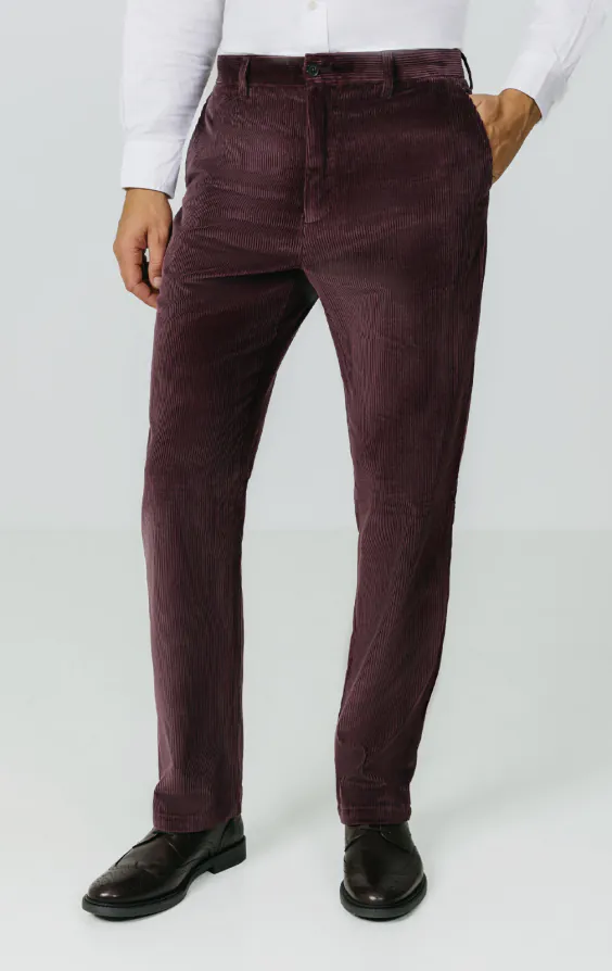 Weinrot Cord-Lässig-Hose Weinrot Cord-Lässig-Hose