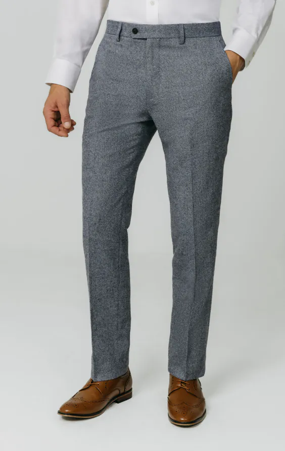 Blau Donegal Tweed Anzug Hose Blau Donegal Tweed Anzug Hose