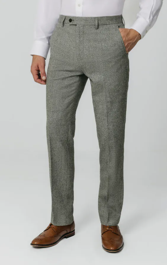 Hellgrau Donegal Tweed Anzug Hose Hellgrau Donegal Tweed Anzug Hose