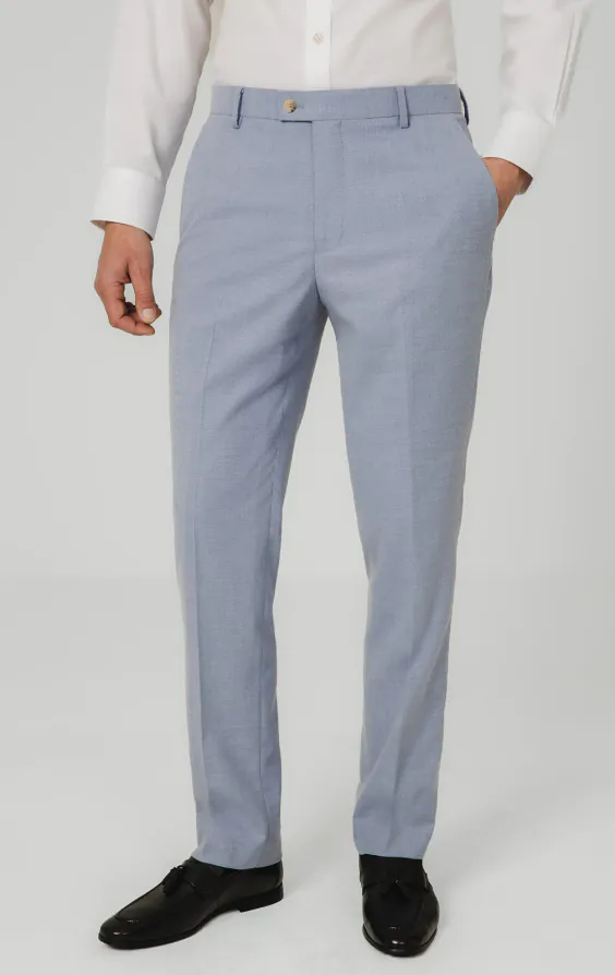 Hellblaue Hopsack-Anzug Hose