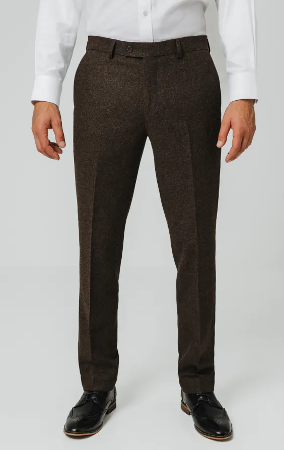 Dunkelbraun Donegal Tweed 3-Telig Anzug - photo 6 Dunkelbraun Donegal Tweed 3-Telig Anzug - photo 6