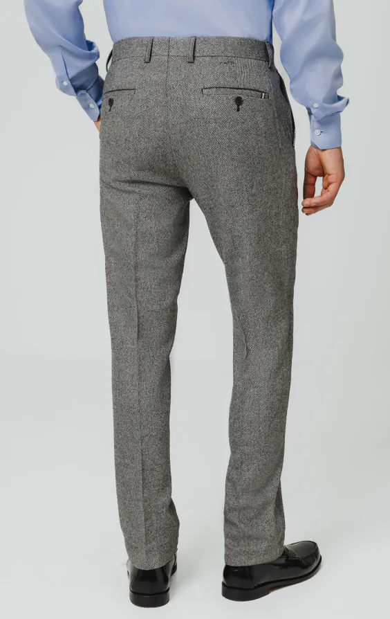 Graue Twill Tweed Anzug Hose - photo 2