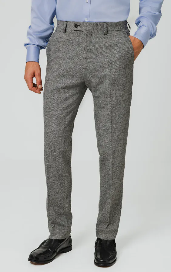 Graue Twill Tweed Anzug Hose