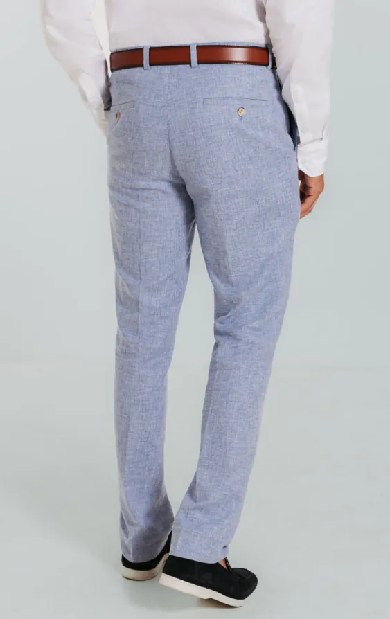 Dobell Leinen Hose, Hellblau - photo 2