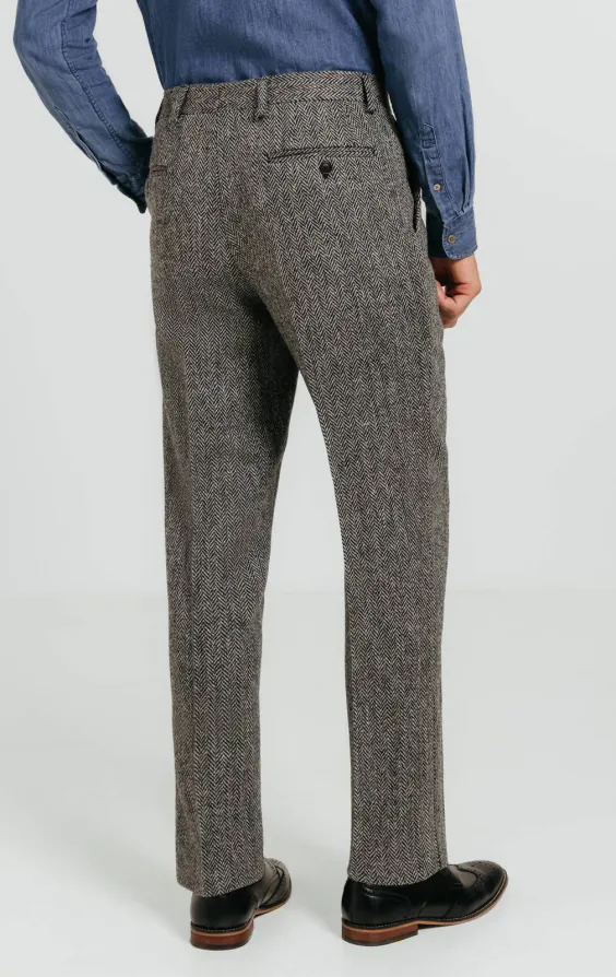 Harris Tweed Hose, Fischgrätenmuster, Grau - photo 2