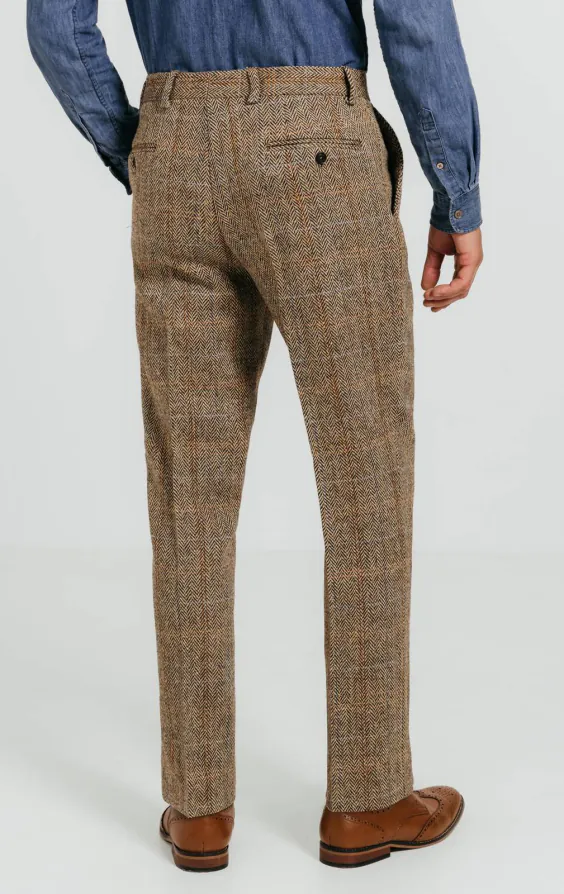Harris Tweed Hose, Braun, Großes Karo - photo 2