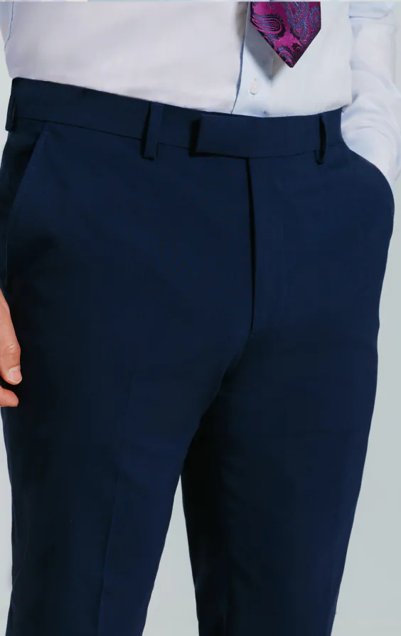 Dobell Blaue Slim-Fit Anzug Hose - photo 1