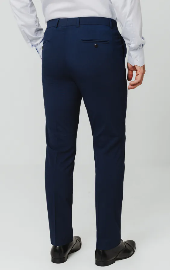 Dobell Blaue Slim-Fit Anzug Hose - photo 2