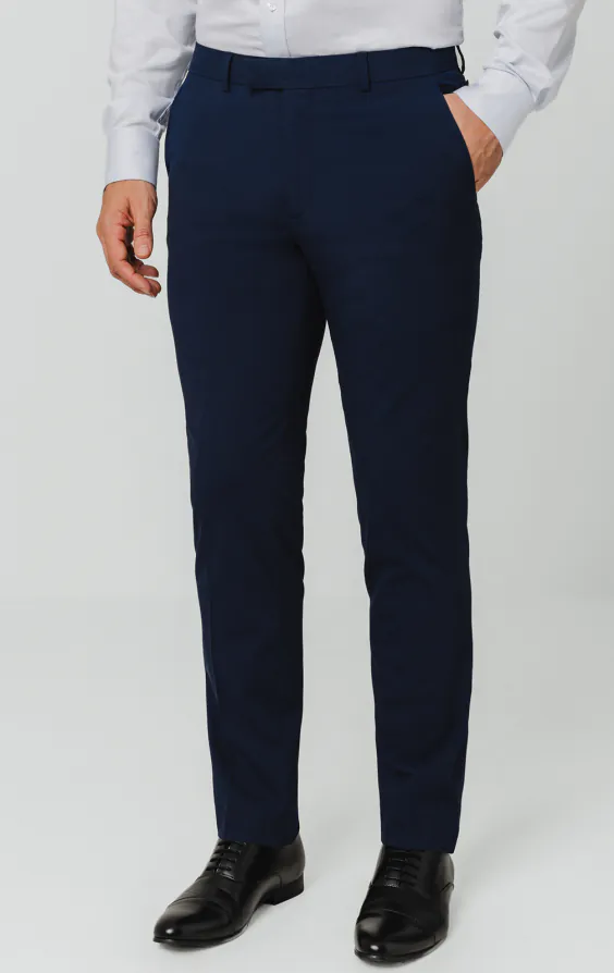 Dobell Blaue Slim-Fit Anzug Hose