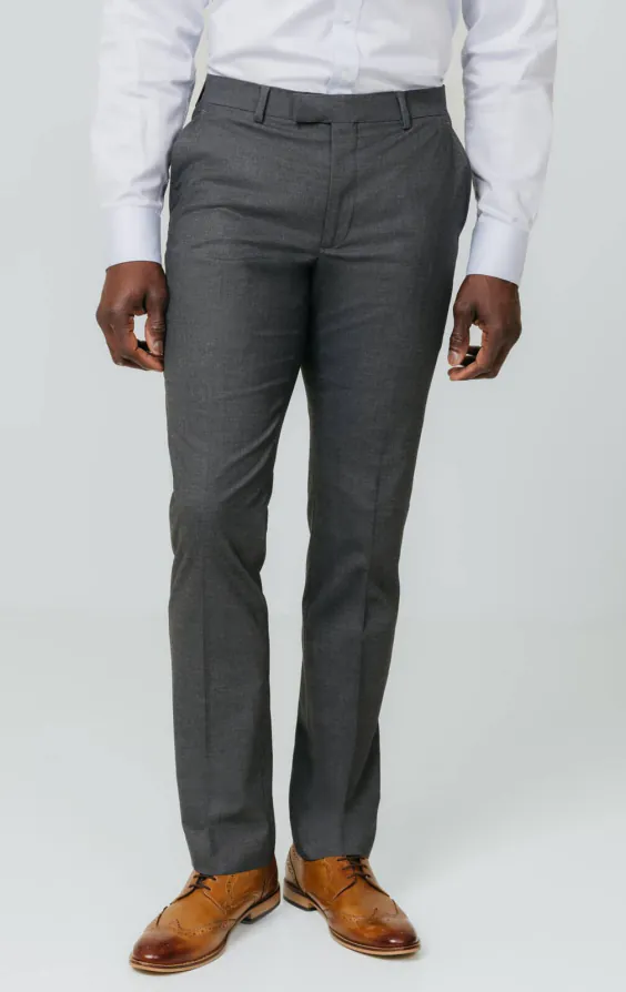 Dobell Grau Slim-Fit Anzug Hose Dobell Grau Slim-Fit Anzug Hose
