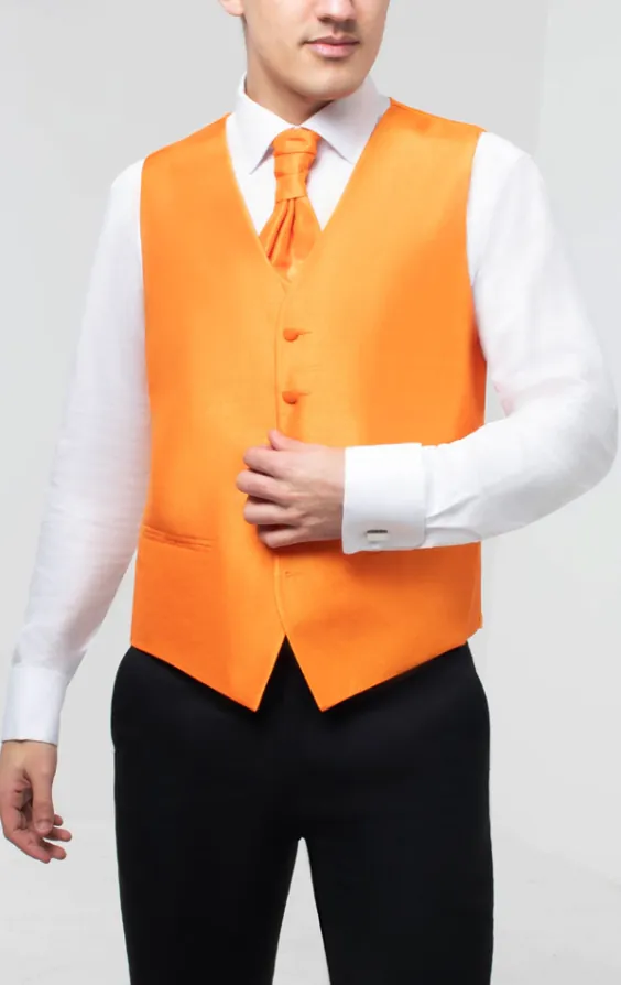 Orange Weste, Dupion-Optik Orange Weste, Dupion-Optik