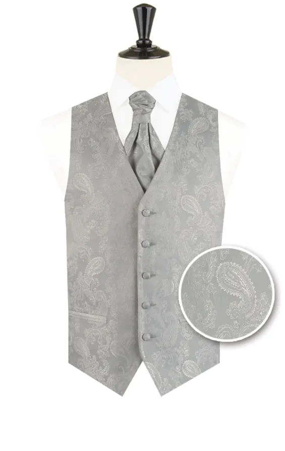 Weste für Jungen, Paisley, Silber