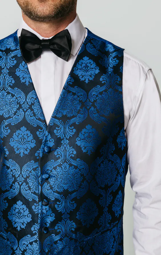 Viktorianische Jacquard Weste in Blau - photo 1 Viktorianische Jacquard Weste in Blau - photo 1